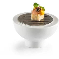 Serving container with grid “Table BBQ”  porcelain  D=12cm  white