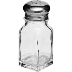 Солонка стекло,сталь нерж. 70мл D=50,H=100,L=37,B=37мм прозр.,металлич.