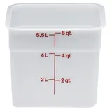 Контейнер для продуктов градуированный полиэтилен 5,7л ,H=18,5,L=21,5,B=21,5см белый