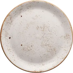 Plate “Kraft White” small  porcelain  D=28, H=2cm  white, brown.