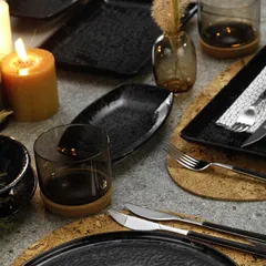 Тарелка «Нанокрем Блэк» прямоугольная фарфор ,H=22,L=230,B=170мм черный, изображение 4