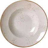 Тарелка для пасты «Крафт Вайт» фарфор 320мл D=27,H=5см белый,коричнев.