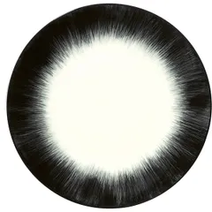 Тарелка «Де» №4 фарфор D=17,5см кремов.,черный