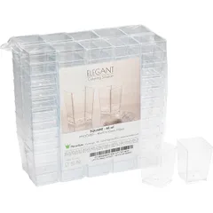 Креманка квадратная набор[100шт] полистир.пищ. 60мл ,H=55,L=40,B=40мм прозр.