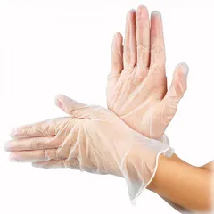 Gloves size (S) powder-free 50 pairs (100 pcs)  vinyl  clear.