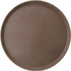 Поднос прорезиненный круглый «Проотель» пластик D=40,5см коричнев.