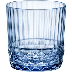 Old fashion “America 20x” glass 370ml D=88,H=92mm blue.