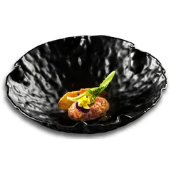 Salad bowl “Crater” glass 1l D=26cm black