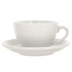 Кофейная пара «Эгг» фарфор 200мл D=95/145,H=55,L=115мм белый