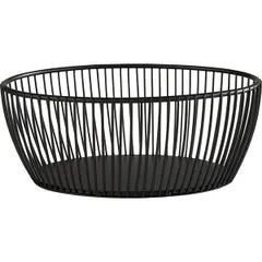 Oval basket for fruits, bread “Svart” metal ,H=8,L=20,B=15cm black