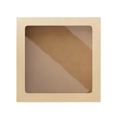 Контейнер бумажный OneBox с крышкой картон 1,5л ,H=48,L=200,B=200мм св.корич., изображение 3