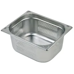 Gastronorm container with perforation (2/3)  stainless , H=65, L=354, B=325mm  metal.