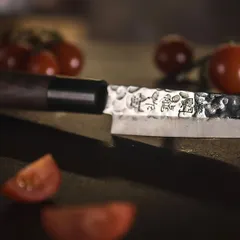 Нож кухонный «Нара» односторонняя заточка сталь нерж.,дерево ,L=34/21,B=3см металлич.,тем.дерево, изображение 2