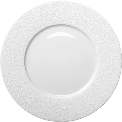 Тарелка мелкая с широким бортом «Коллекшн Эль Кутюр» фарфор D=28см белый