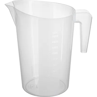 Стакан мерный с ручкой пластик 5л ,H=30,2,L=27,B=20см белый