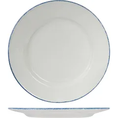 Plate “Blue Dapple” small  porcelain  D=300, H=25mm  white, blue