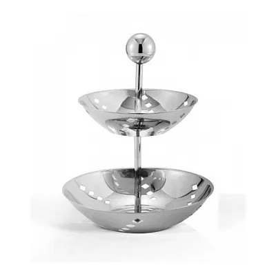 Этажерка 2-х ярусная нерж.(d=16/20*h=25см) Kamspring