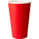 Стакан для горячих напитков одноразовый[50шт] бумага 400мл D=90,H=135мм красный