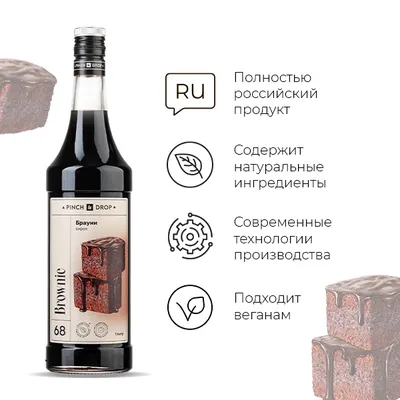 Сироп «Брауни» Pinch&Drop стекло 1л D=85,H=330мм черный, Состояние товара: Новый, Вкус: Брауни, Материал: Стекло, Объем по данным поставщика (мл): 1000, изображение 6