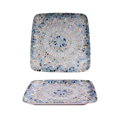 Блюдо сервировочное «Мозаик» квадратное фарфор ,L=27,B=25см белый,синий