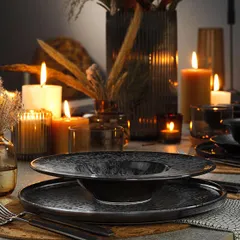 Тарелка «Нанокрем Блэк» с бортом фарфор D=240,H=18мм черный, изображение 3