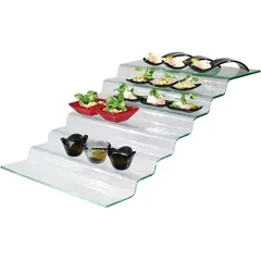 Горка фуршетная 7 ступенек стекло ,H=20,L=65,B=40см прозр.