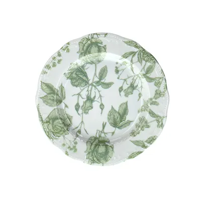 Тарелка десертная «В.Виена Роузес» фарфор D=22см белый,зелен.