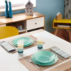 Тарелка десертная «Арти» стекло D=205,H=15мм голуб., изображение 4