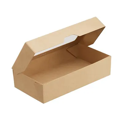 Контейнер бумажный OneBox с крышкой картон 1,9л ,H=6,L=23,B=14см св.корич., Цвет: Светло-коричневый, Объем по данным поставщика (мл): 1900, изображение 2