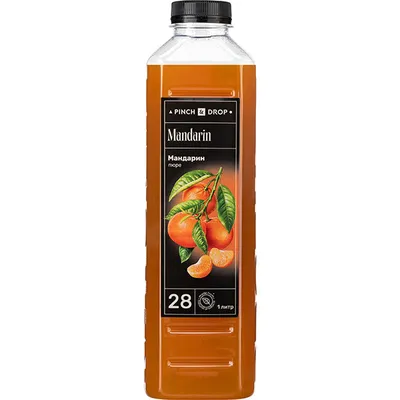 Пюре «Мандарин» фруктовое Pinch&Drop пластик 1л D=7,H=26см, Вкус: Мандарин