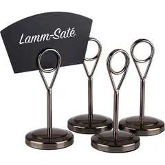 Держатель для карточек  4шт.+20карточек[4шт] сталь нерж.,полипроп. D=50,H=105мм черный, изображение 3