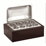 Станция буфетная с лотками [4шт] для подогрева  цвет венге ,H=30,L=64,B=46см