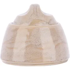 Сахарница «Революшн Сэндстоун» с крышкой фарфор 200мл D=75,H=85мм бежев.