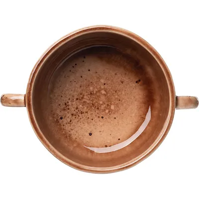 Чашка бульонная «Маррон Реативо» фарфор 300мл D=115,H=55мм коричнев.,бежев., изображение 2