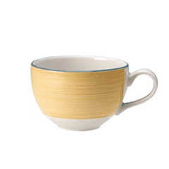 Coffee cup “Rio Yellow”  porcelain  85 ml  D=65, H=50, L=85 mm  white, yellow.