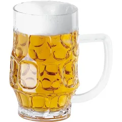 Beer mug plastic 0.5l D=9,H=16cm clear.