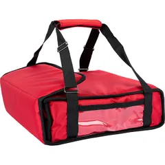Pizza delivery bag (for 2 pieces, diameter 33 cm)  polyurethane , H=10, L=35, B=35 cm  red, black