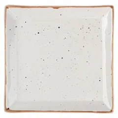 Plate “Punto Bianca” square  porcelain , L=22, B=22cm  white, black