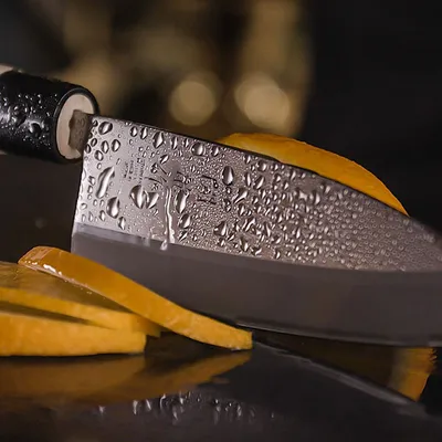 Нож кухонный «Киото» односторонняя заточк сталь нерж.,дерево ,L=285/150,B=47мм, изображение 7