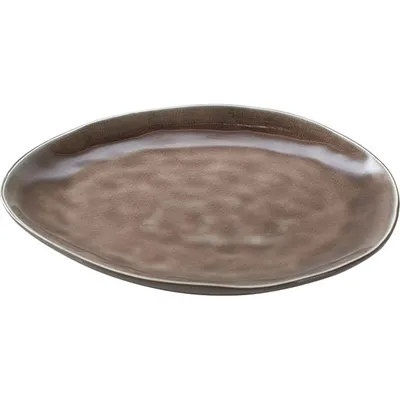 Тарелка «Пьюр» овальная керамика ,L=20,B=17см коричнев., изображение 2