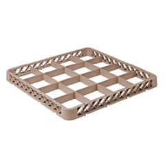 Кассета для посуды 16 ячеек 12х12 дополнительная полипроп. ,H=45,L=500,B=500мм бежев.