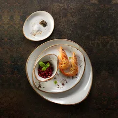 Тарелка «Крафт Вайт» мелкая фарфор D=255,H=20,L=255,B=205мм белый,коричнев., изображение 3