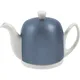 Чайник заварочный «Салам» с колпаком фарфор,алюмин. 0,7л белый,голуб., изображение 2