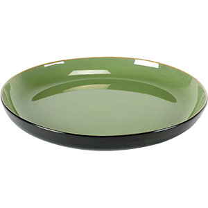 Блюдо «Пьюр» глубокое керамика D=290,H=35мм зелен.,черный