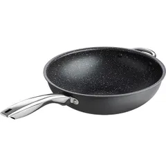 Сковорода «Вок» «Уитфорд» алюм.литой,сталь нерж. 4,5л D=30,H=9см граф.,черный, изображение 2