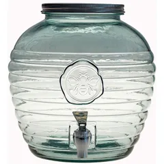 Jar-container with tap and lid  glass  8 l  D=14/17, H=24 cm  clear.