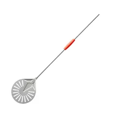 Лопата для пиццы перфорированная сталь нерж. D=20,L=150см металлич.,красный