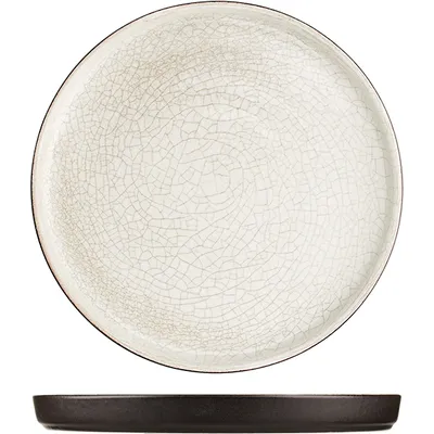 Тарелка с бортом «День и ночь» керамика D=245,H=30мм белый,черный