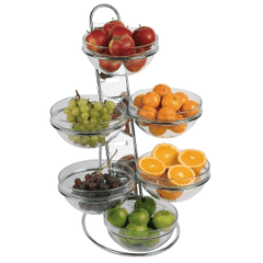 Стойка фуршетная на 6 емкостей + 6 салатников сталь нерж.,стекло 2,5л D=23,H=67,5,L=44,5,B=48,5см ме