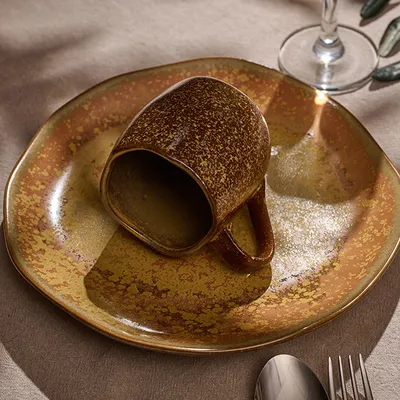 Чашка чайная «Эггшелл Нейчер» фарфор 250мл D=75,H=80мм коричнев., изображение 3